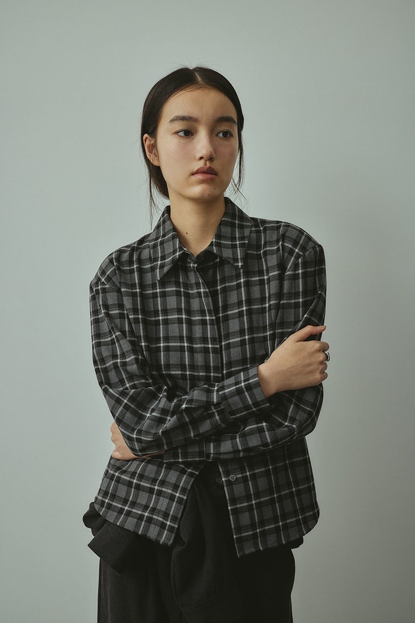 パワーショルダーチェックシャツ 詳細画像 BLK 4