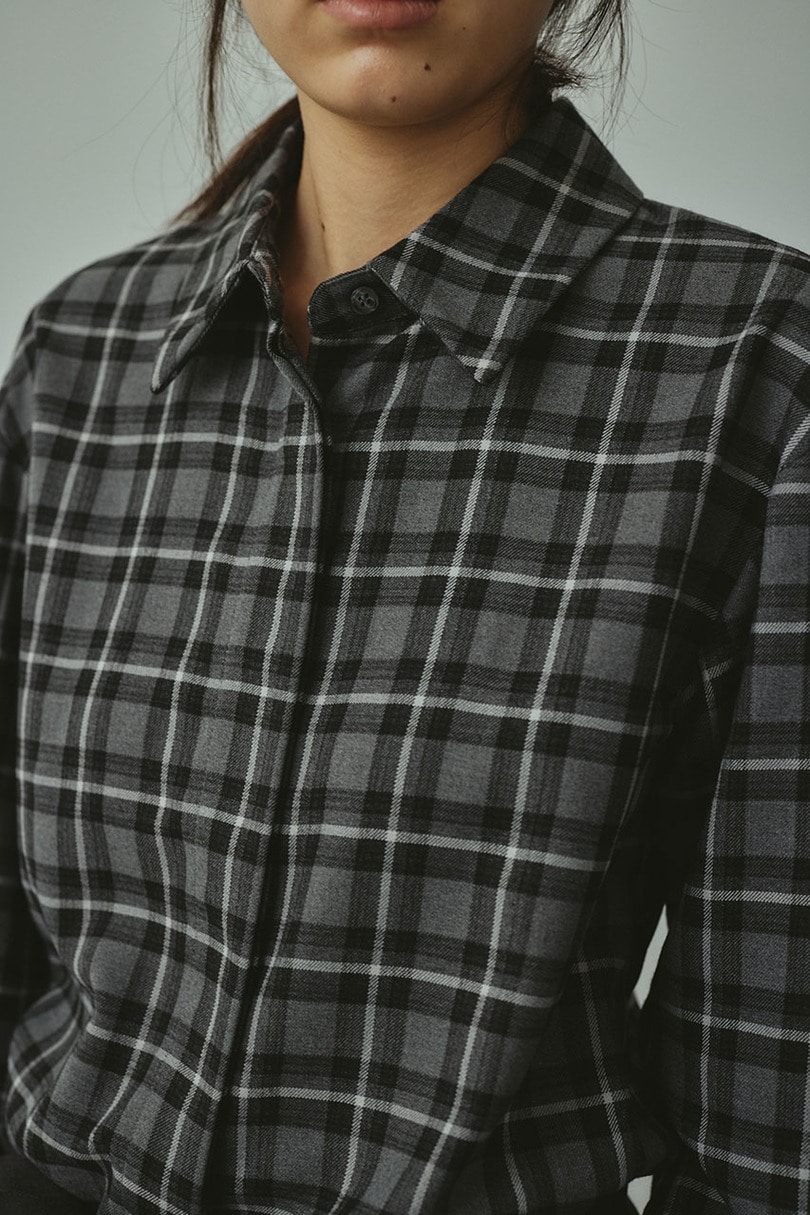 パワーショルダーチェックシャツ 詳細画像 BLK 8