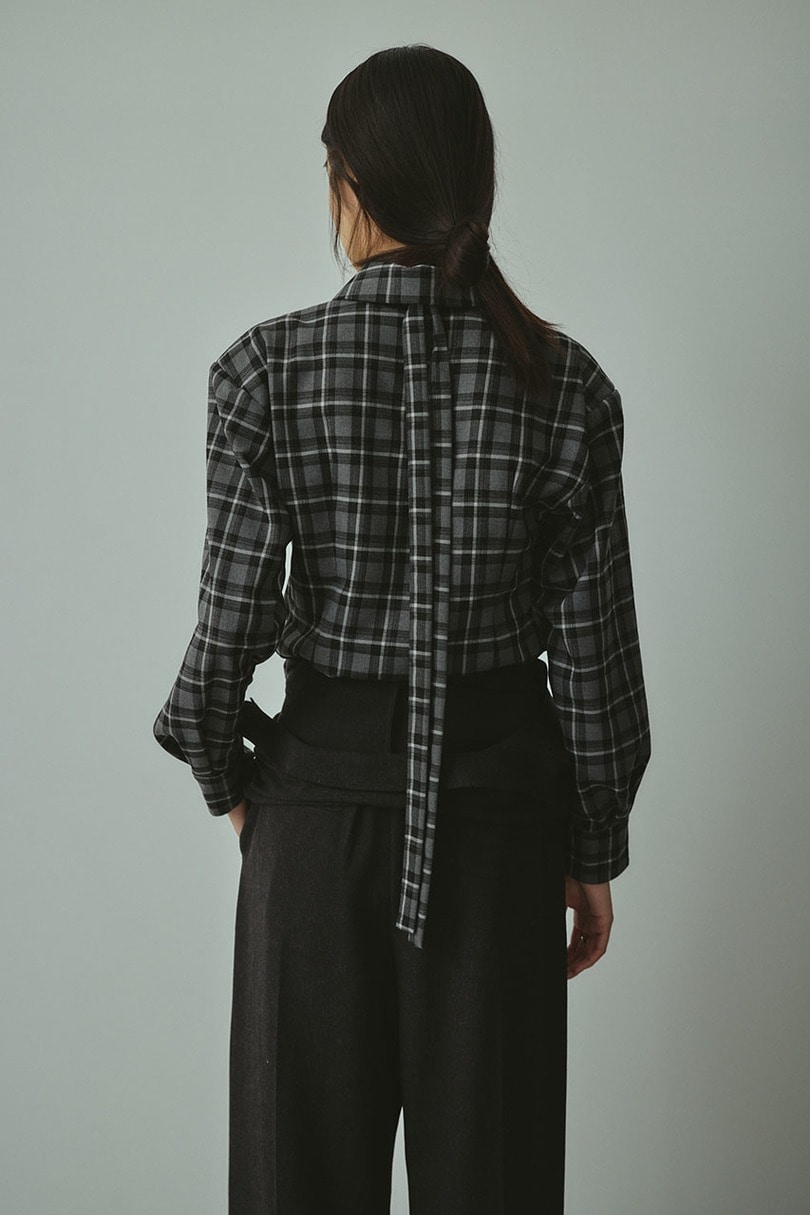パワーショルダーチェックシャツ 詳細画像 BLK 9