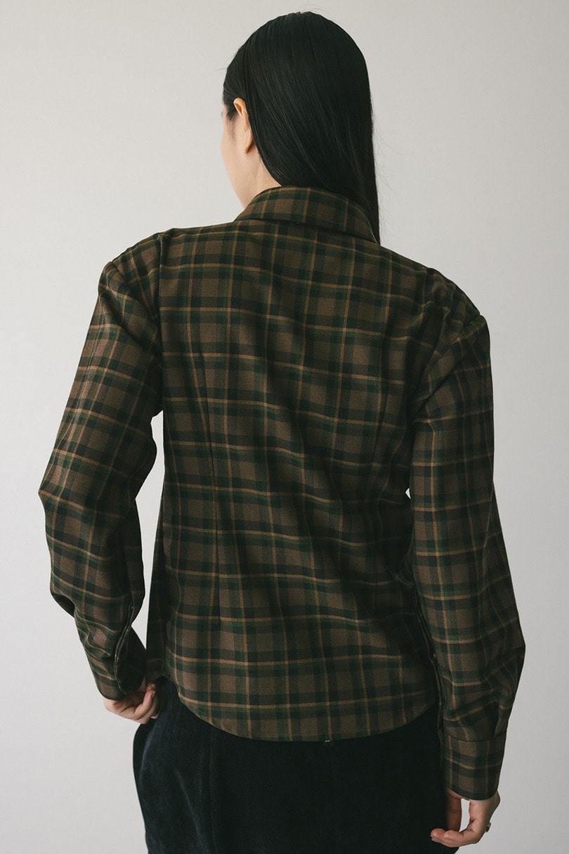 パワーショルダーチェックシャツ 詳細画像 BRN 10