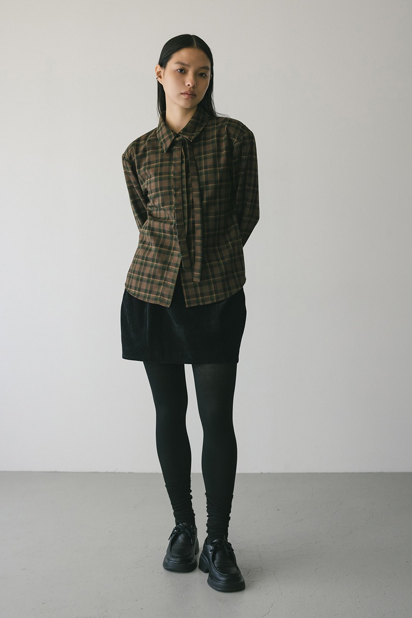 パワーショルダーチェックシャツ 詳細画像 BRN 3