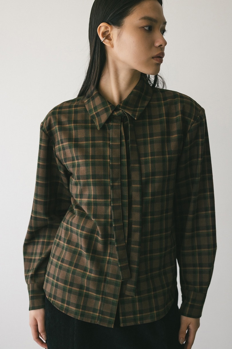 パワーショルダーチェックシャツ 詳細画像 BRN 4