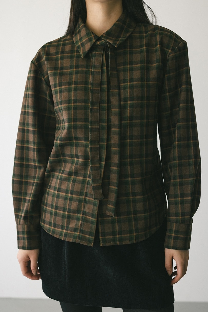パワーショルダーチェックシャツ 詳細画像 BRN 5