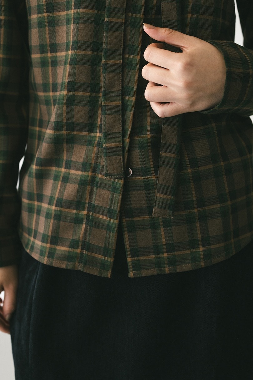 パワーショルダーチェックシャツ 詳細画像 BRN 7