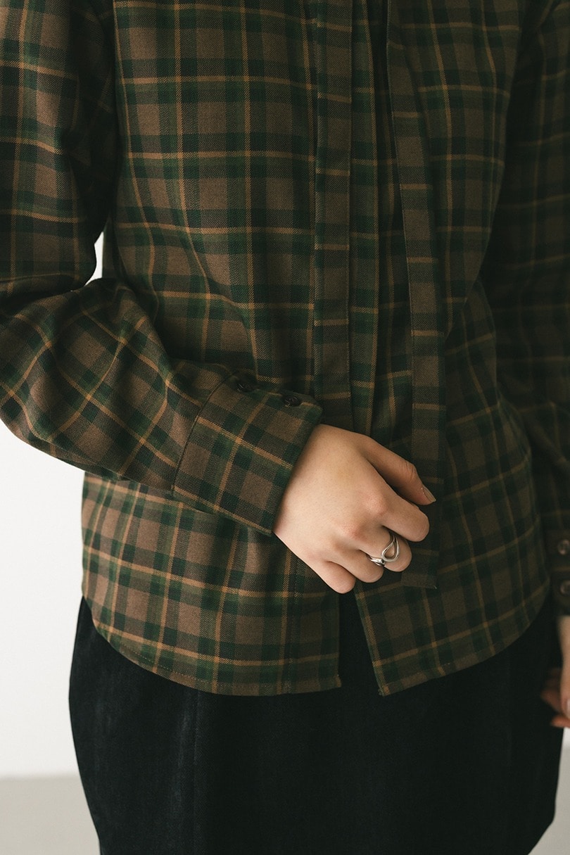 パワーショルダーチェックシャツ 詳細画像 BRN 8