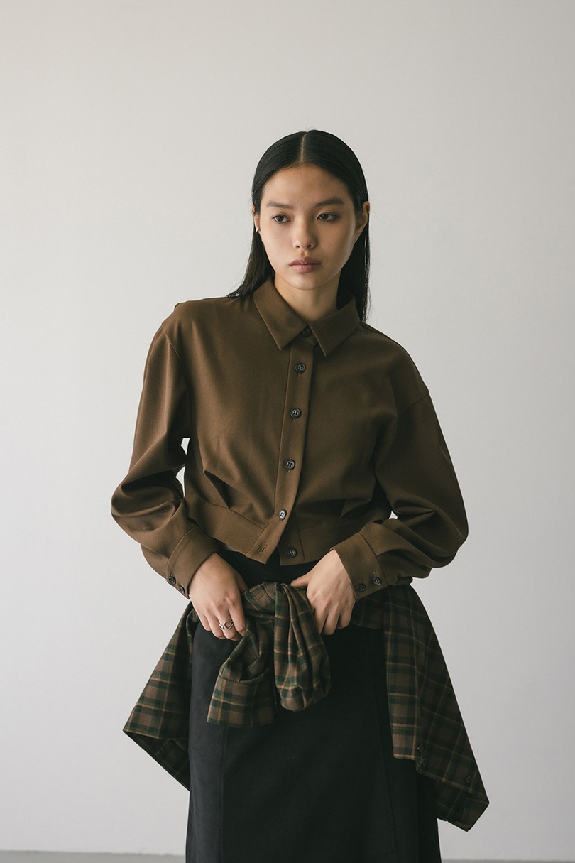 メランジショートシャツ 詳細画像 BRN 4