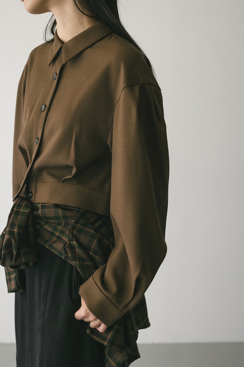 メランジショートシャツ 詳細画像 BRN 8