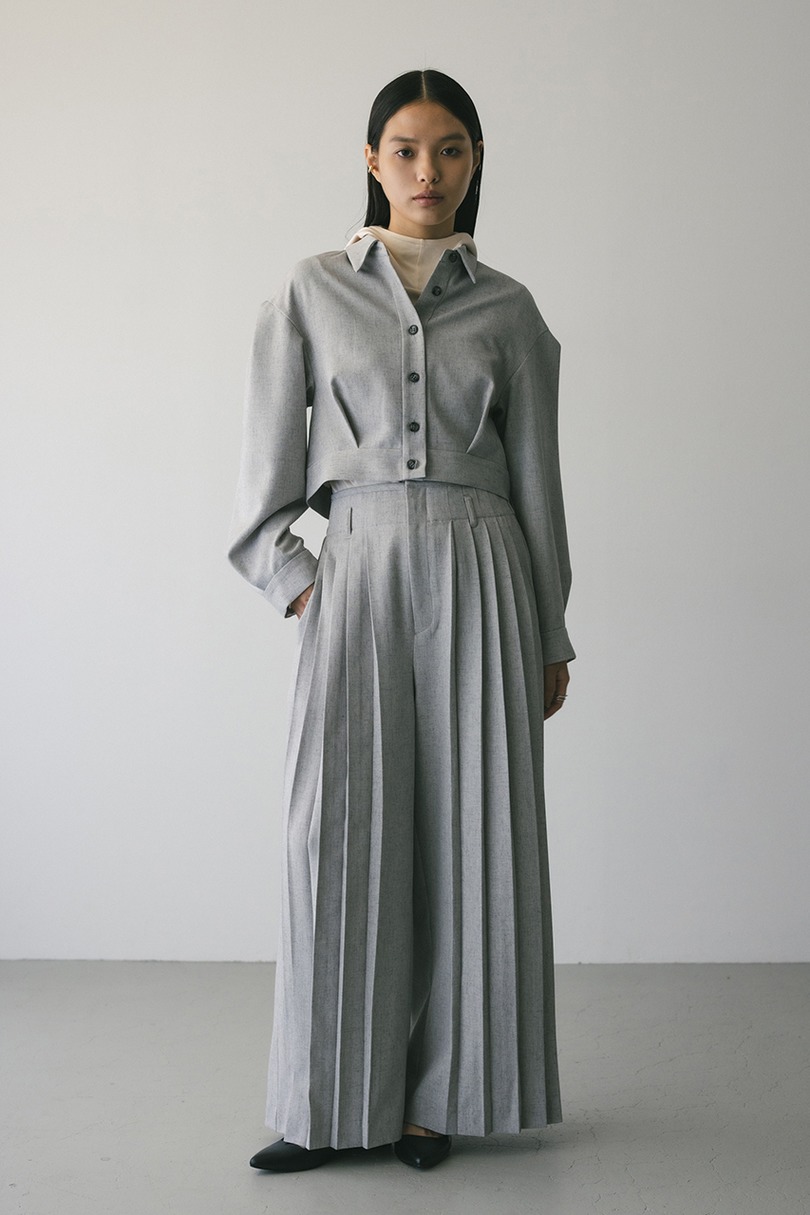 メランジショートシャツ