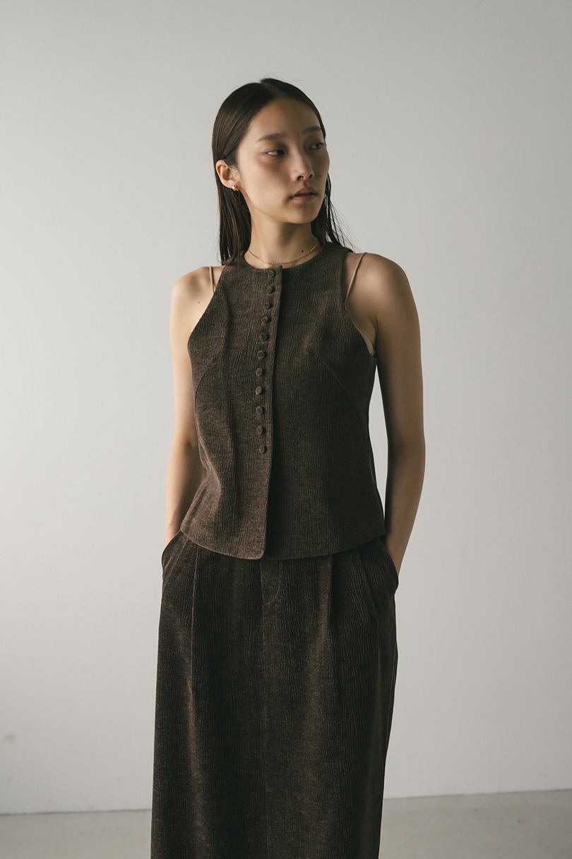 バックオープンベロアベスト