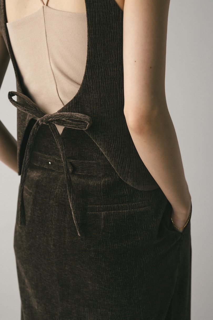 バックオープンベロアベスト 詳細画像 BRN 10