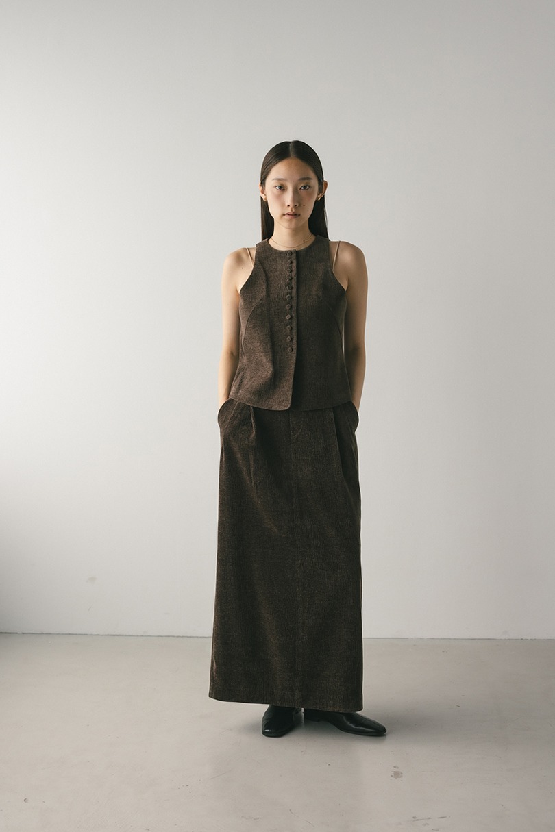 バックオープンベロアベスト 詳細画像 BRN 4