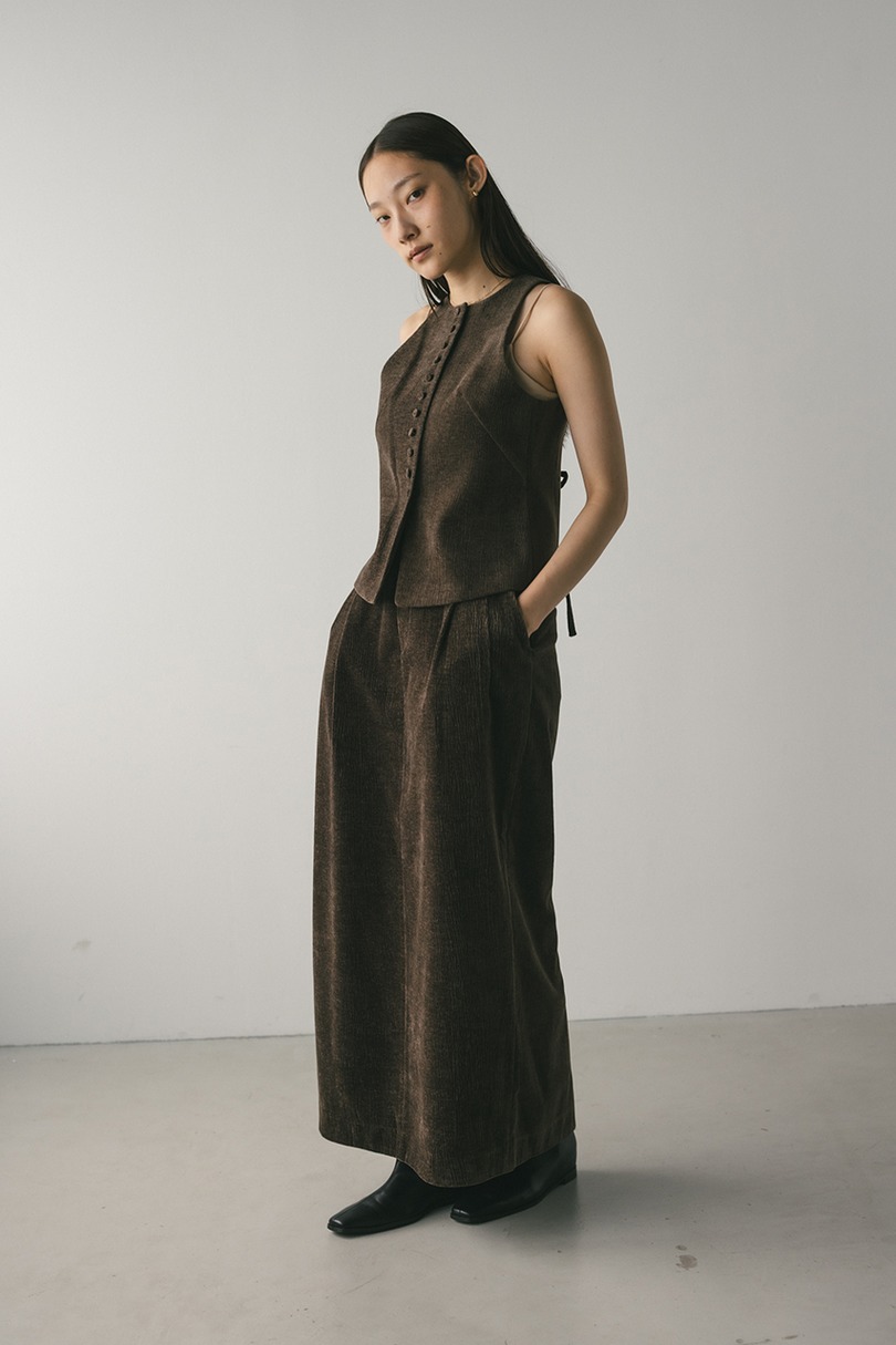 バックオープンベロアベスト 詳細画像 BRN 5