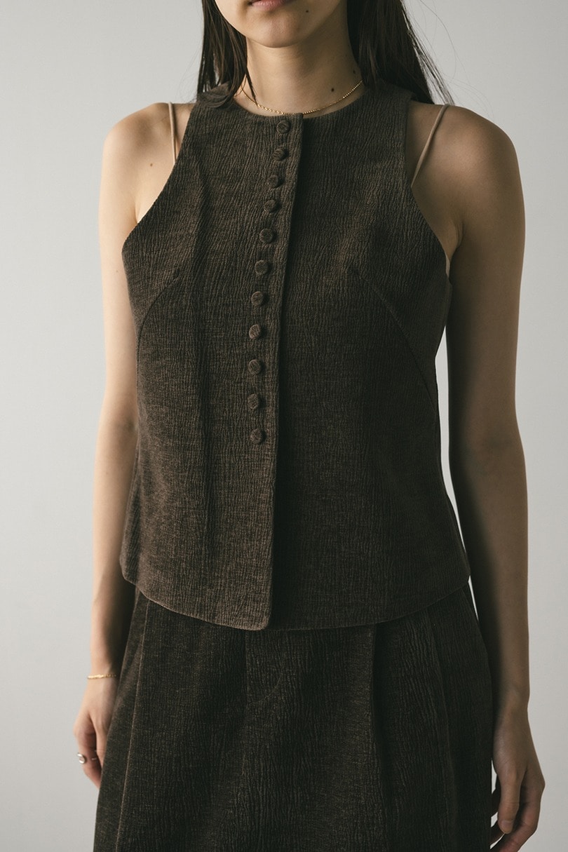 バックオープンベロアベスト 詳細画像 BRN 6