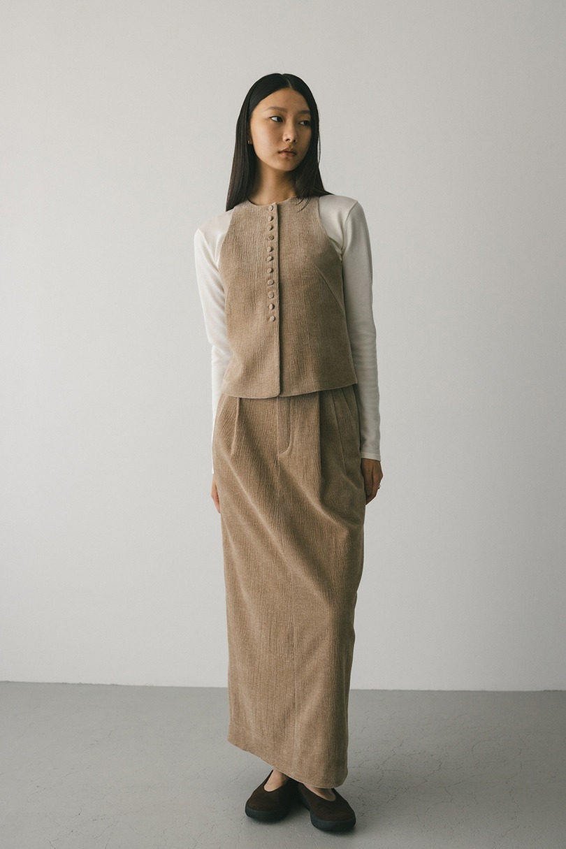 バックオープンベロアベスト