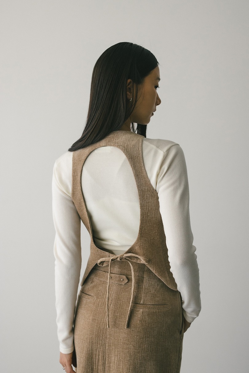 バックオープンベロアベスト 詳細画像 BEG 5