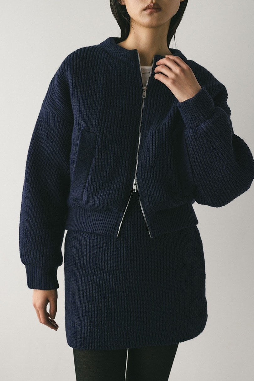 ニットパッファーブルゾン