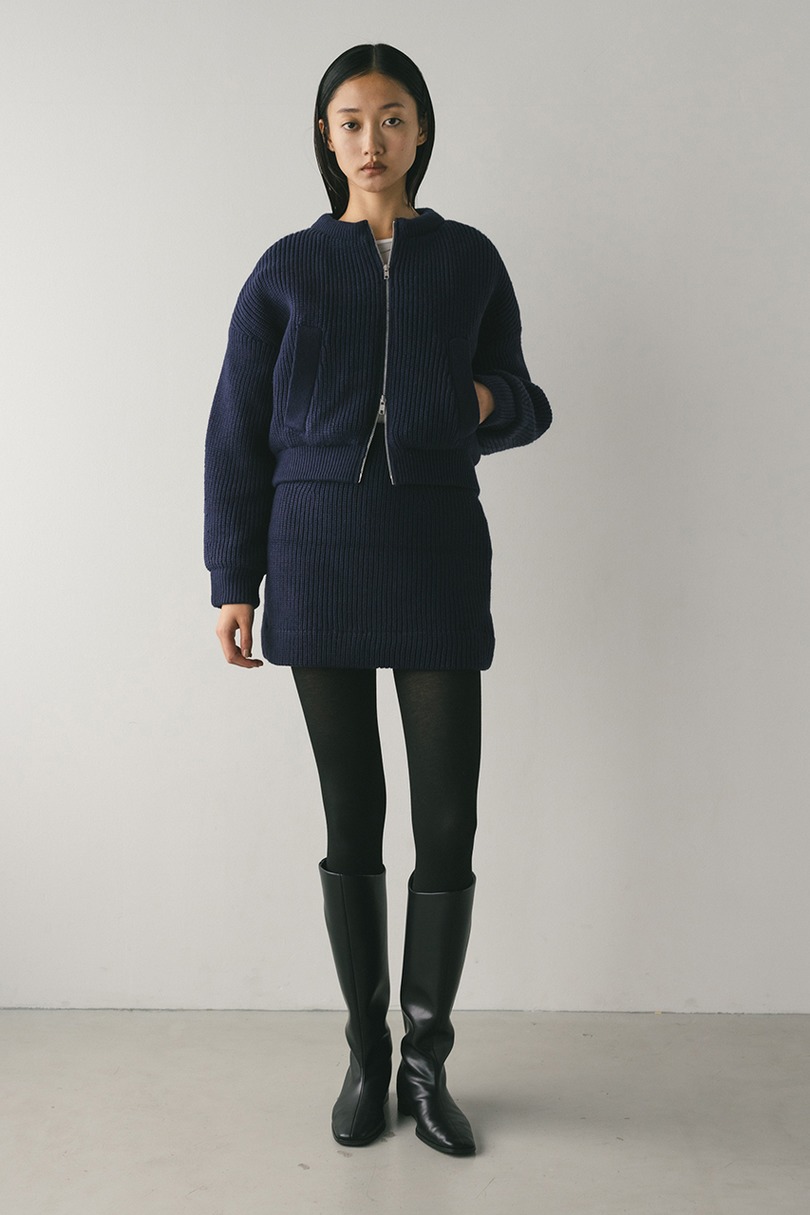 ニットパッファーブルゾン 詳細画像 NVY 4