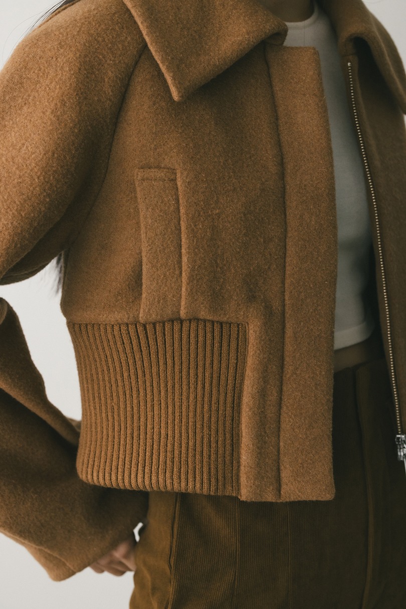 ワイドリブショートコート 詳細画像 CAM 9