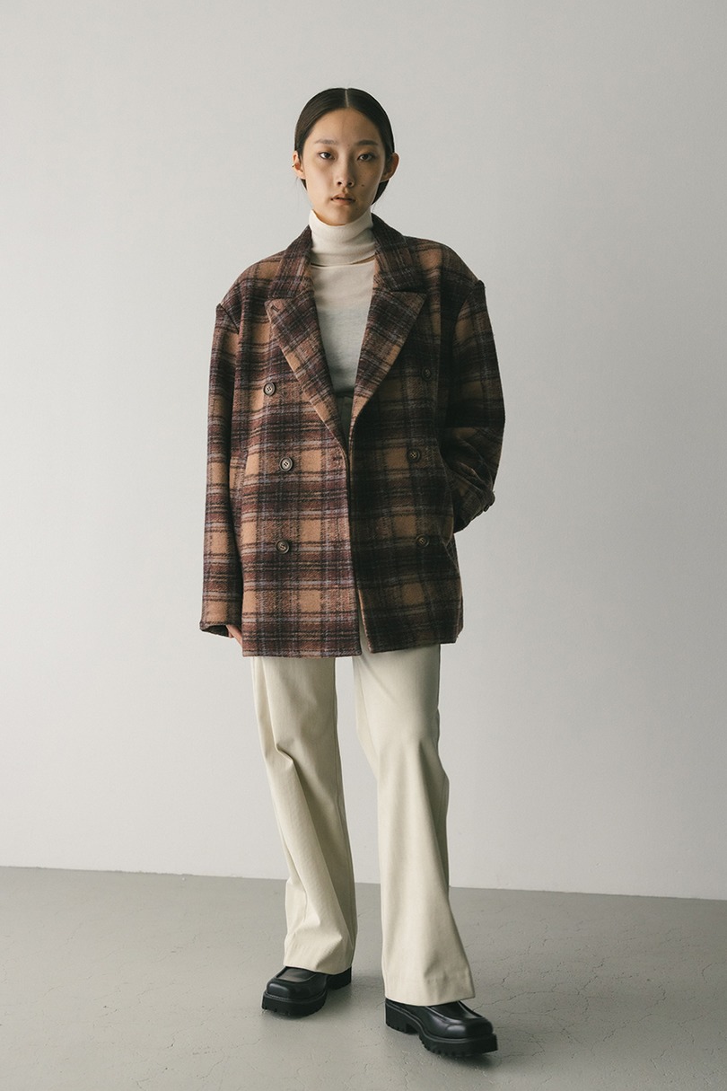 パワーショルダーPコート 詳細画像 柄BRN 2