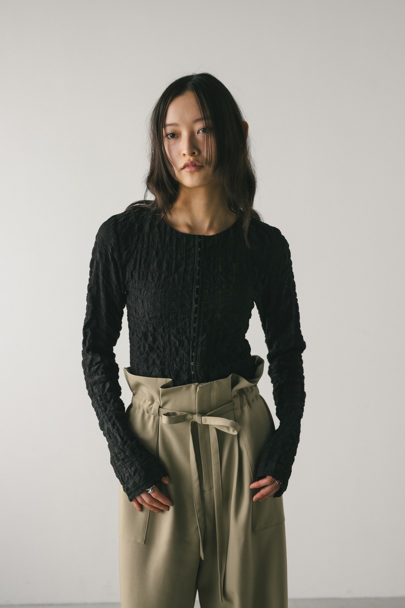 シャーリングコルセットトップ 詳細画像 BLK 2