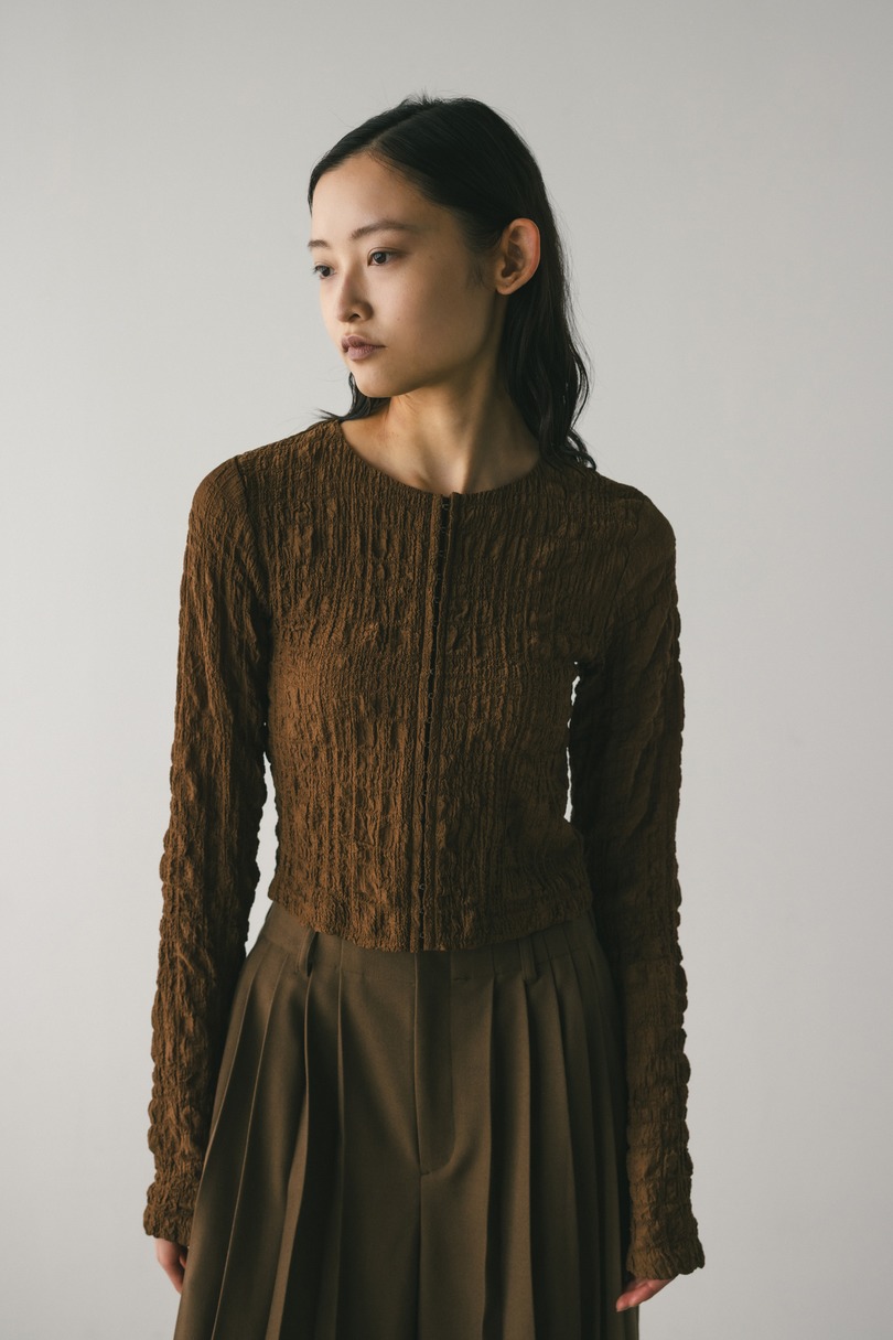 シャーリングコルセットトップ