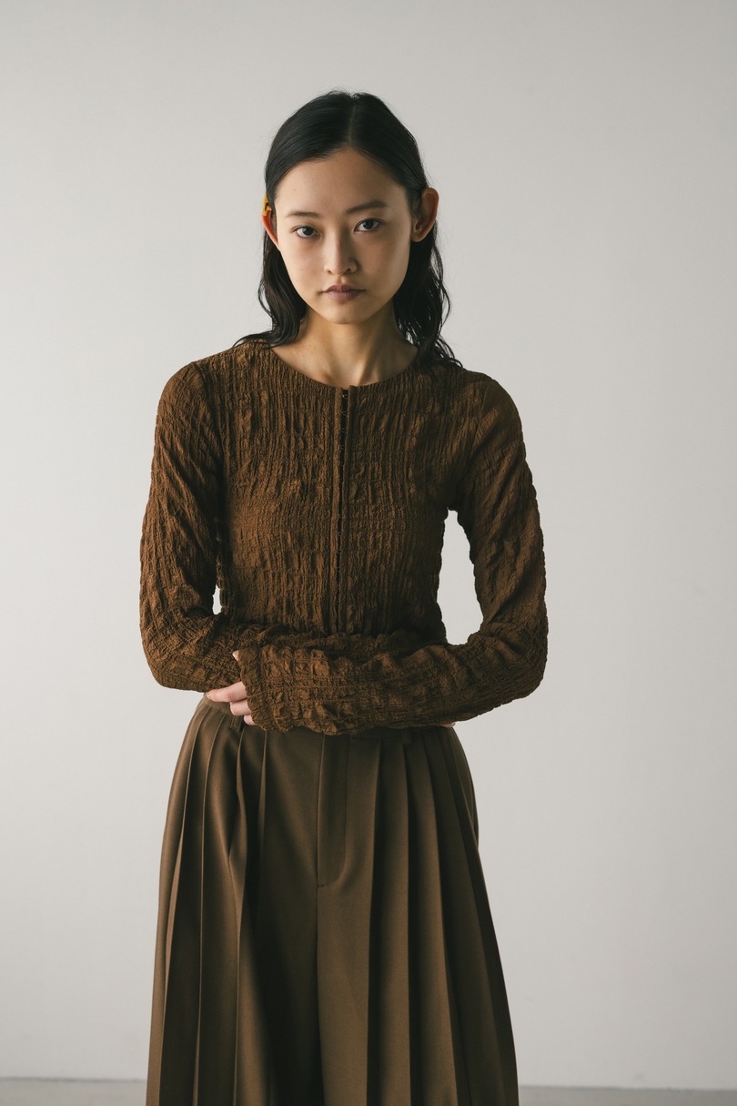 シャーリングコルセットトップ 詳細画像 BRN 3