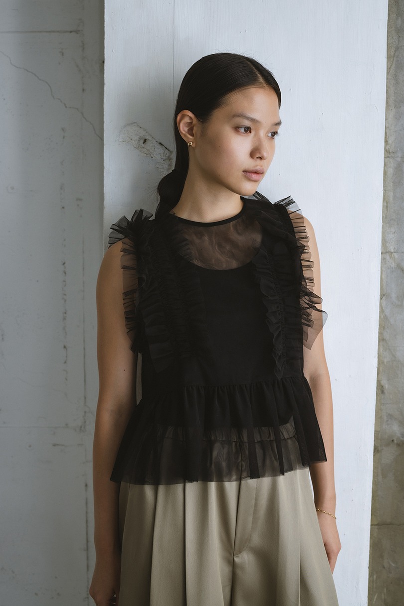 チュールフリルベスト 詳細画像 BLK 3