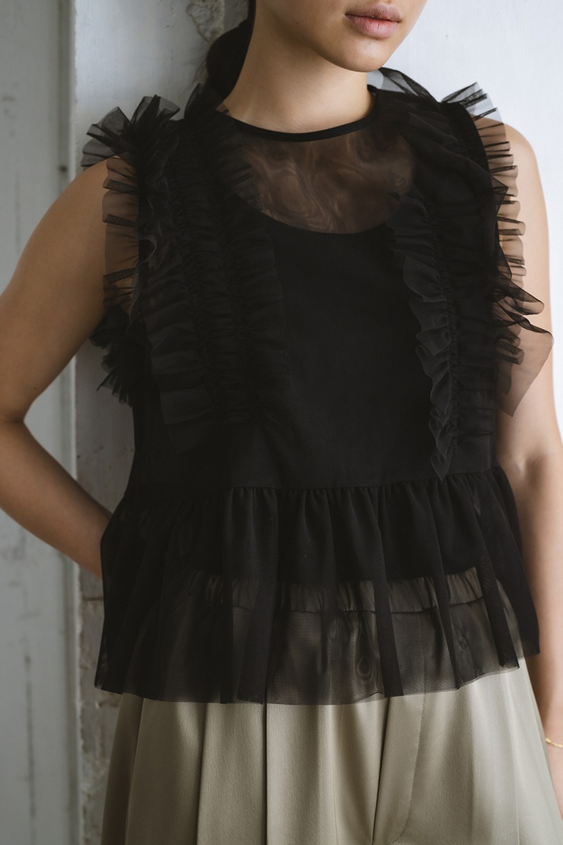 チュールフリルベスト 詳細画像 BLK 5