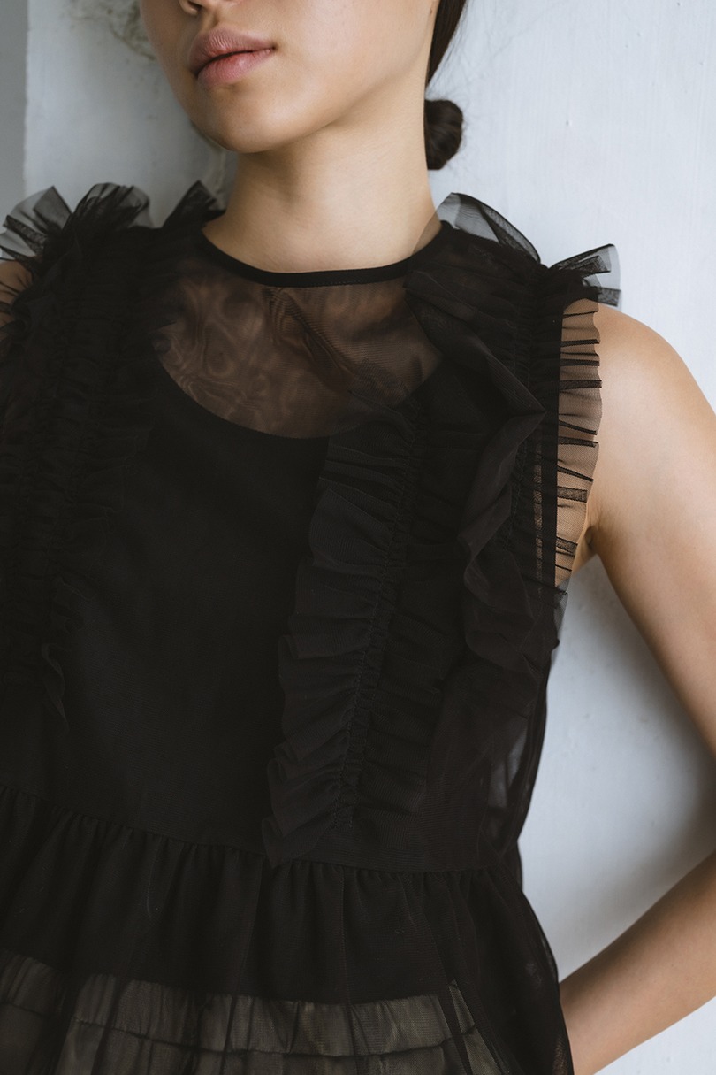 チュールフリルベスト 詳細画像 BLK 6