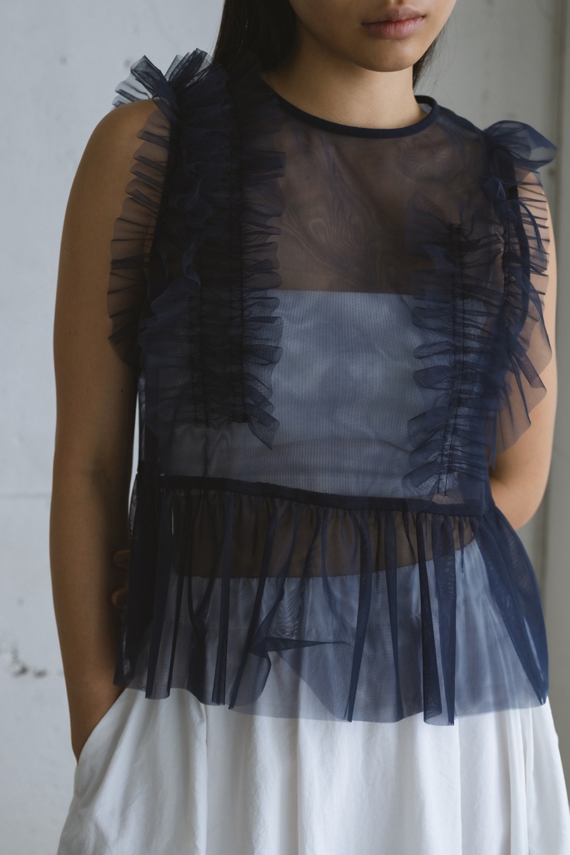 チュールフリルベスト 詳細画像 NVY 5