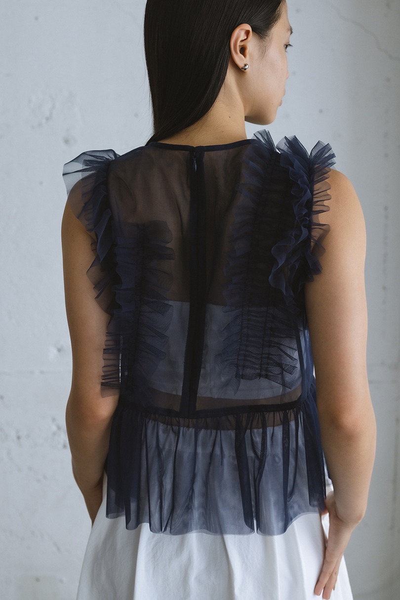 チュールフリルベスト 詳細画像 NVY 6