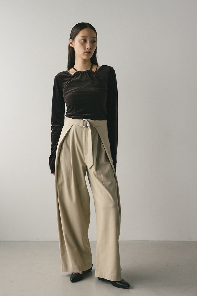 ウエストデザインサイドラップパンツ