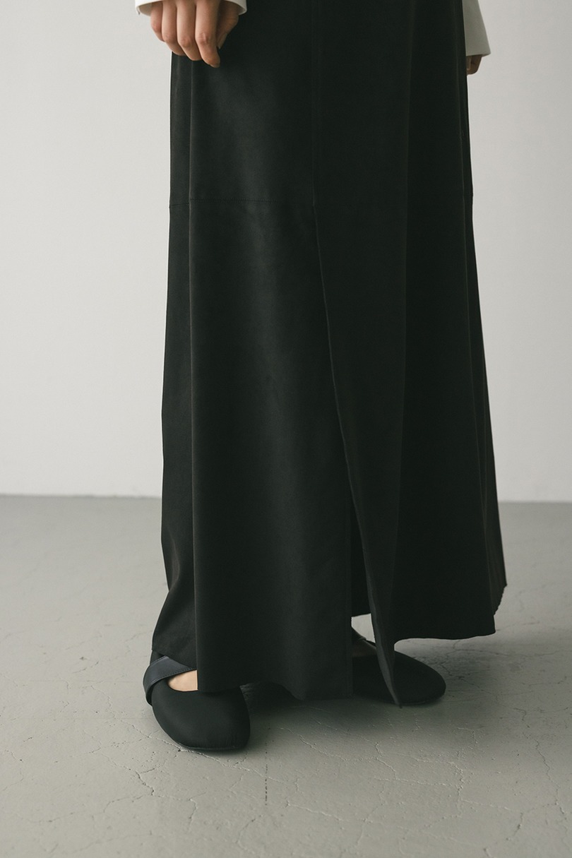 フェイクスウェードパネルフレアスカート 詳細画像 BLK 5