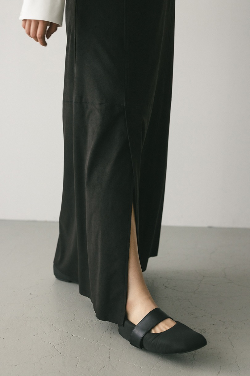 フェイクスウェードパネルフレアスカート 詳細画像 BLK 6
