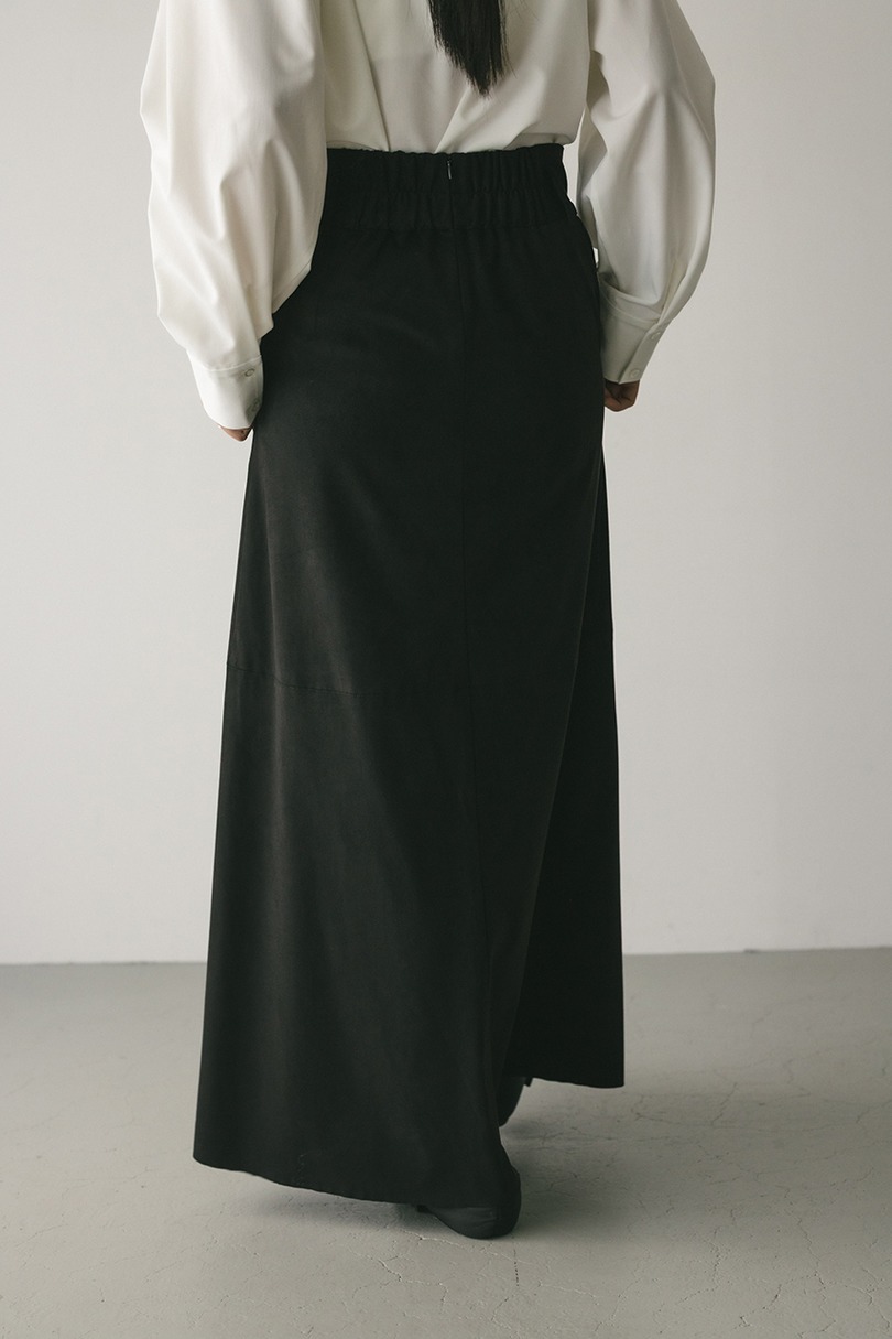 フェイクスウェードパネルフレアスカート 詳細画像 BLK 7