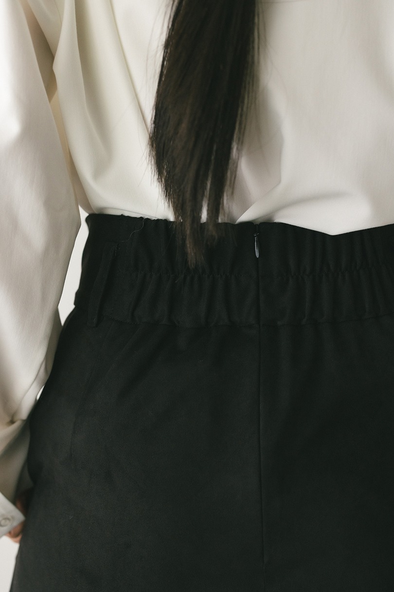 フェイクスウェードパネルフレアスカート 詳細画像 BLK 8