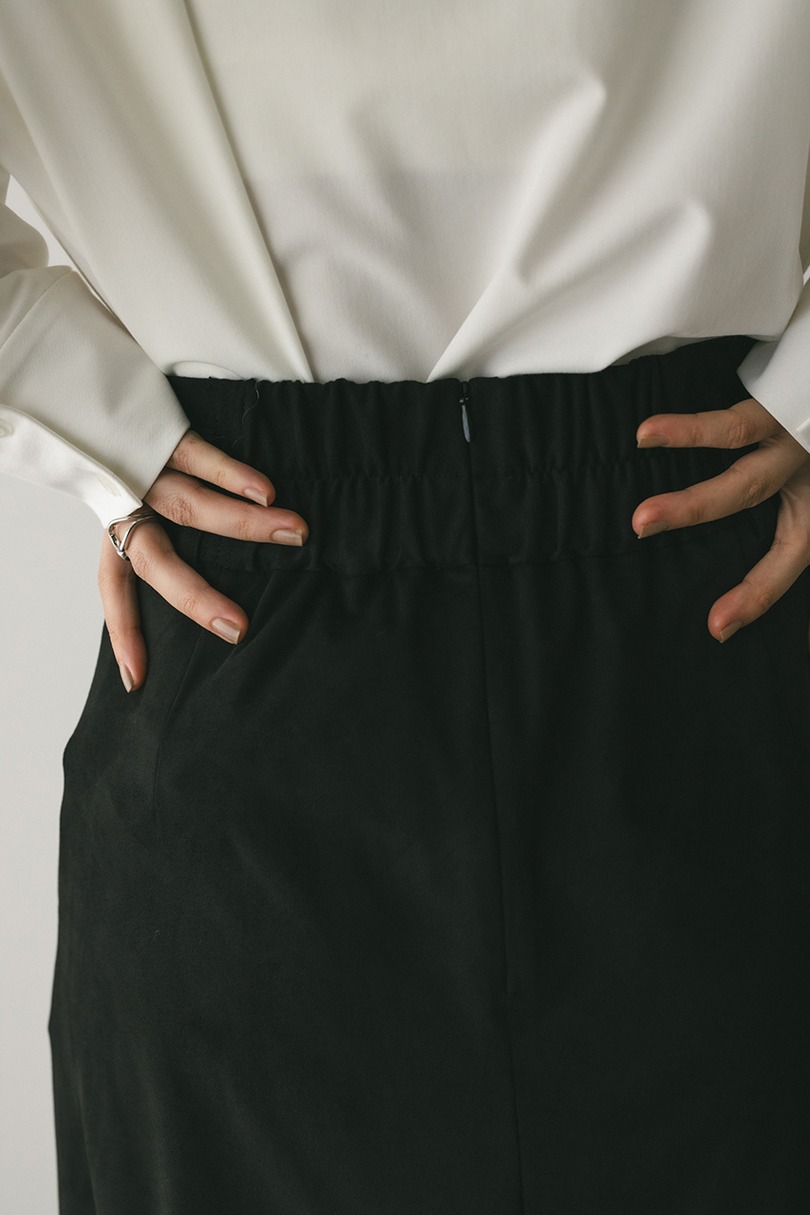 フェイクスウェードパネルフレアスカート 詳細画像 BLK 9