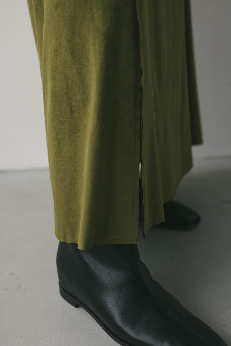 フェイクスウェードパネルフレアスカート 詳細画像 GRN 7