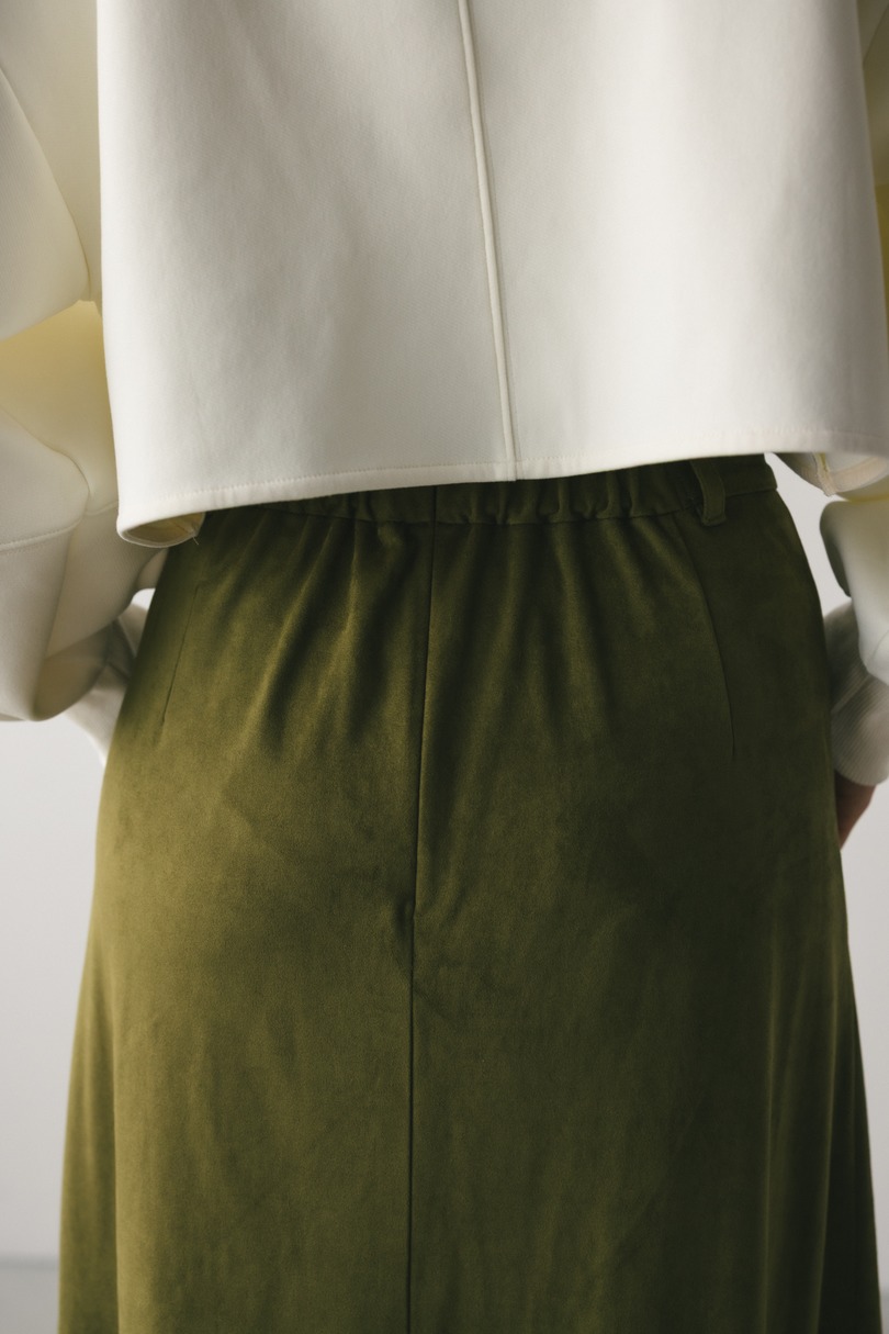 フェイクスウェードパネルフレアスカート 詳細画像 GRN 9