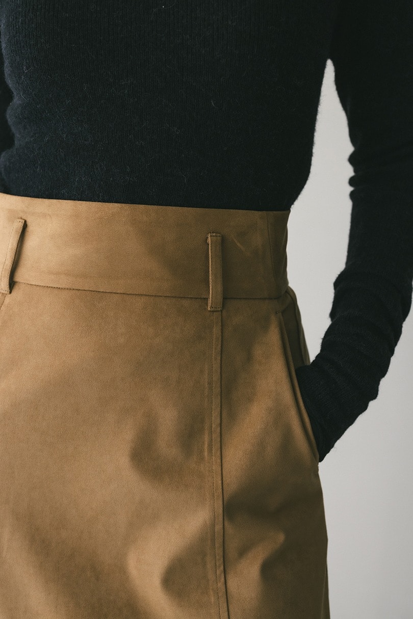 フェイクスウェードパネルフレアスカート 詳細画像 BEG 4