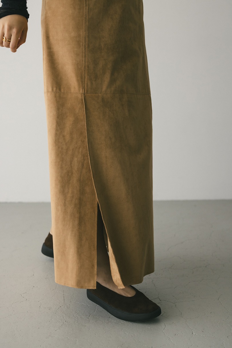 フェイクスウェードパネルフレアスカート 詳細画像 BEG 9