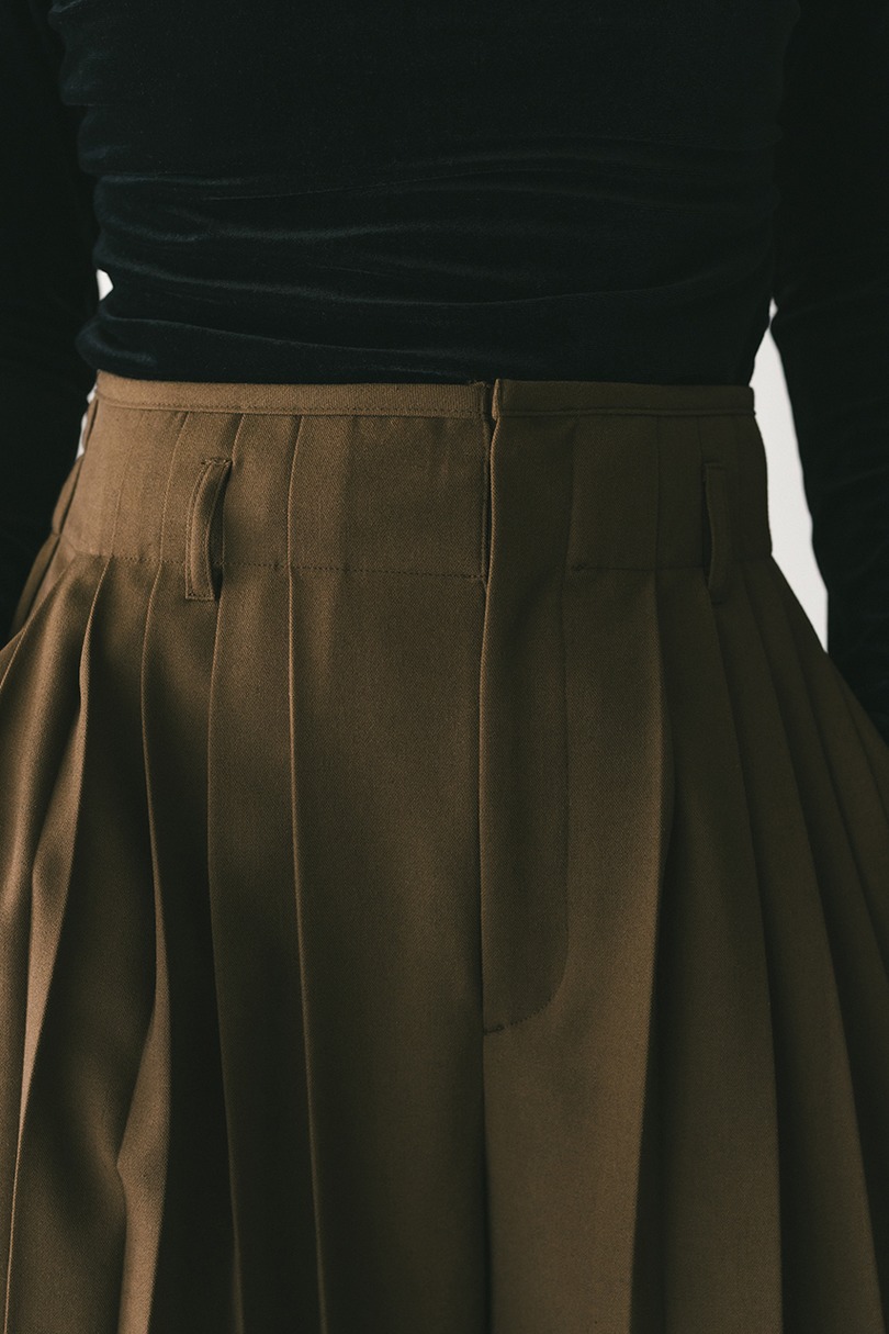 メランジタックワイドパンツ 詳細画像 BRN 2