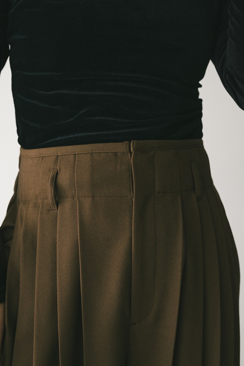 メランジタックワイドパンツ 詳細画像 BRN 3