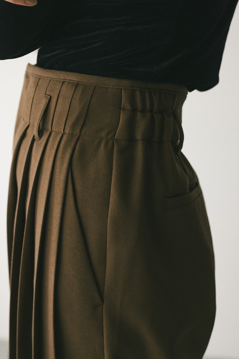 メランジタックワイドパンツ 詳細画像 BRN 8