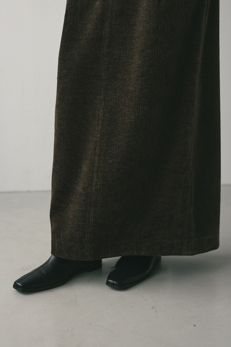 ハイウエストタックベロアスカート 詳細画像 BRN 10