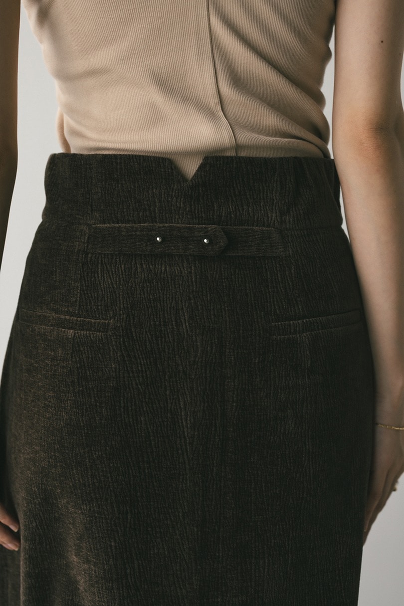 ハイウエストタックベロアスカート 詳細画像 BRN 11