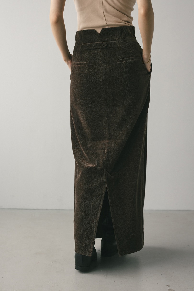 ハイウエストタックベロアスカート 詳細画像 BRN 6