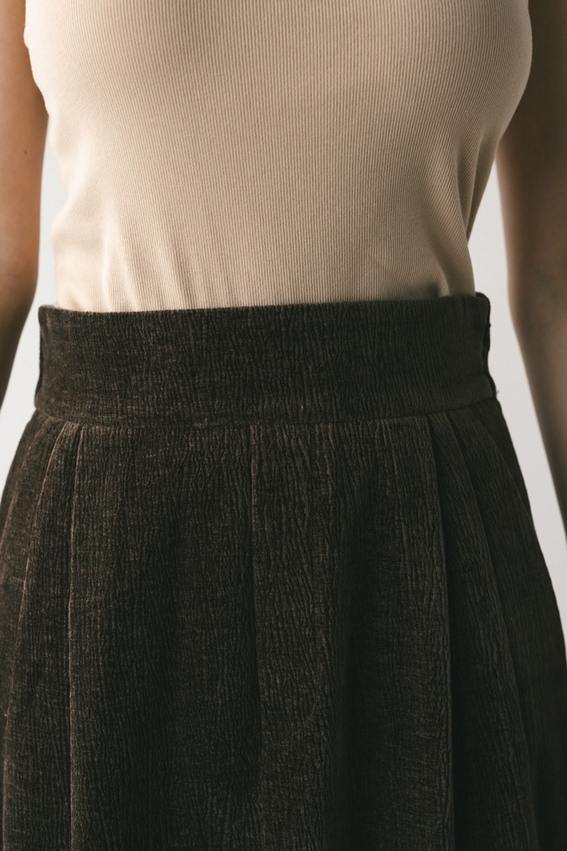 ハイウエストタックベロアスカート 詳細画像 BRN 7
