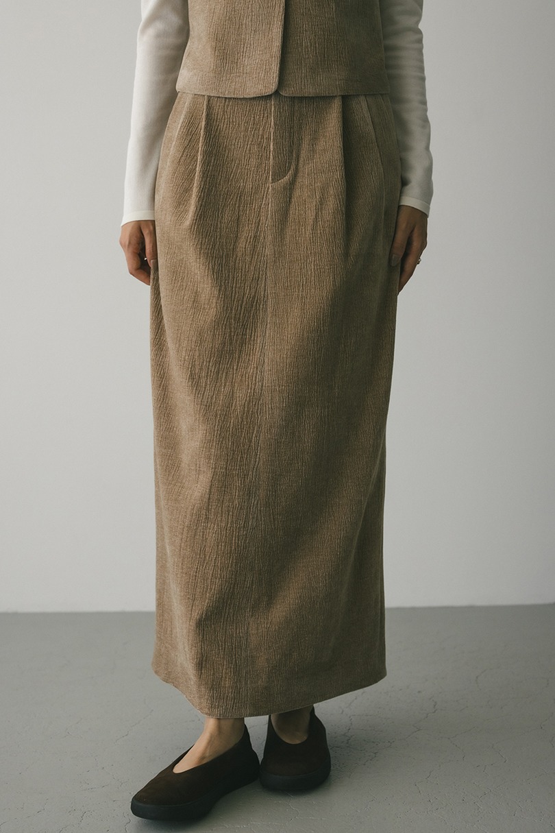 ハイウエストタックベロアスカート