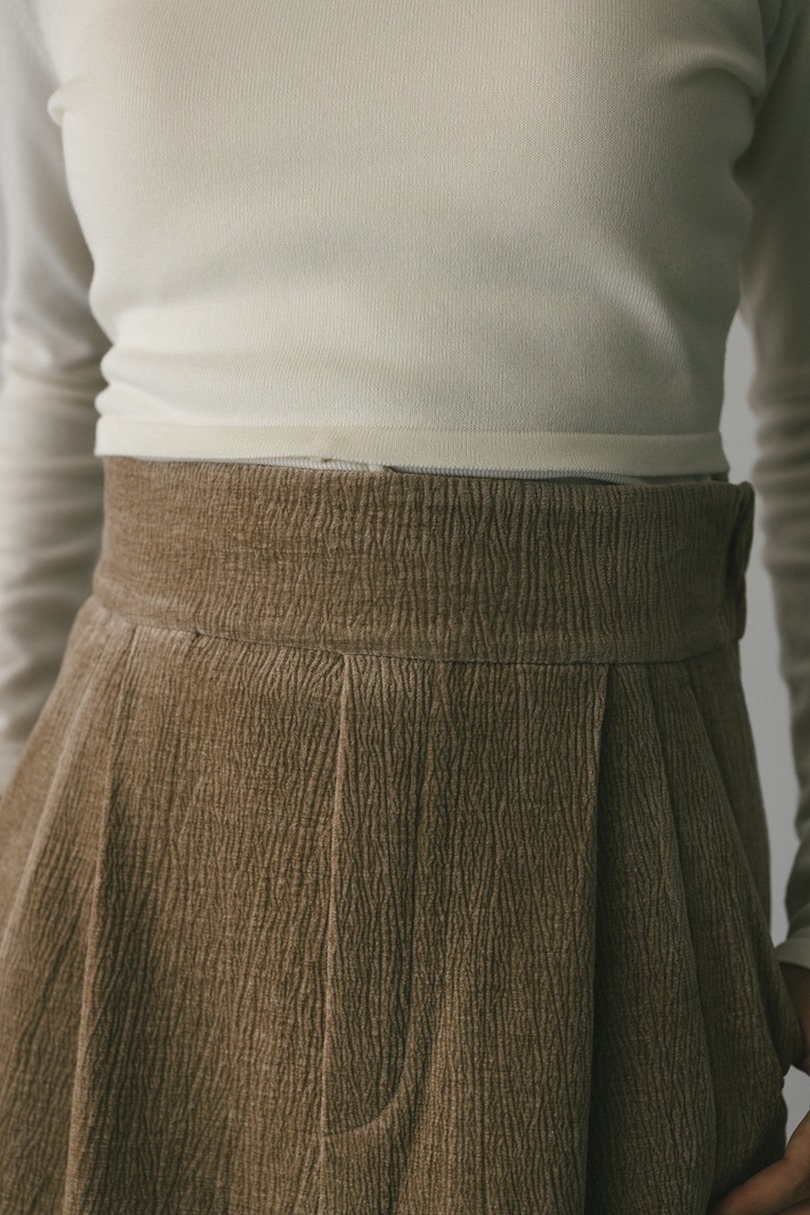 ハイウエストタックベロアスカート 詳細画像 BEG 6